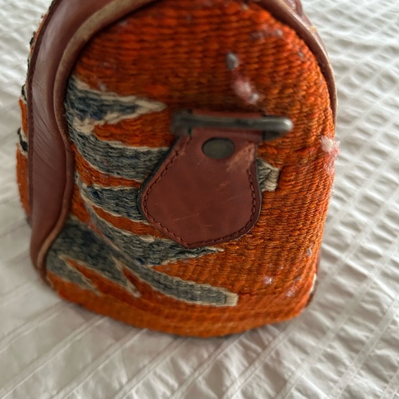 Vintage Embroidered & Leather Mini Carpetbag - Picture 3 of 6